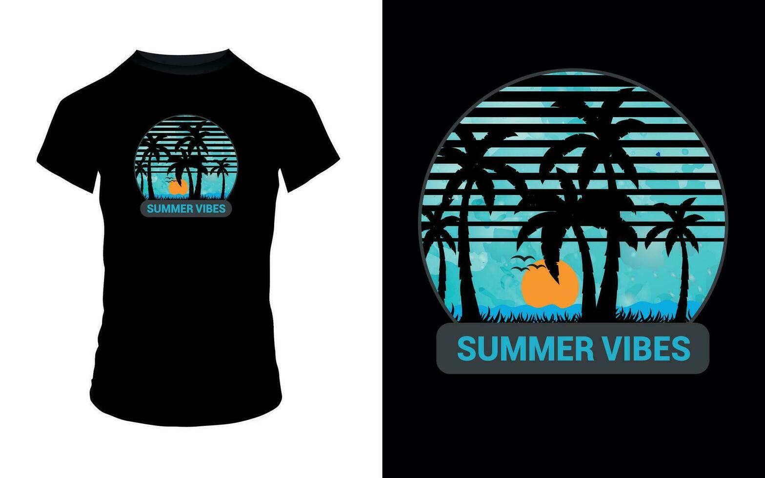 ''Summer vibes'' Summer T Shirt design. vector