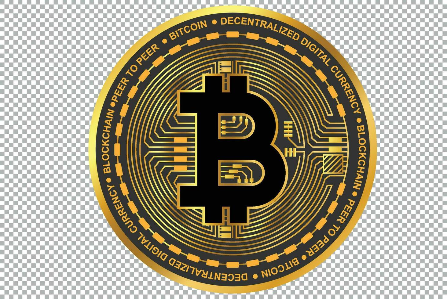 Bitcoin Cryptocurrency Vector. Bitcoin symbol isolated on grey background. Realistic Crypto Currency vector illustration. Bitcoin Gold vector