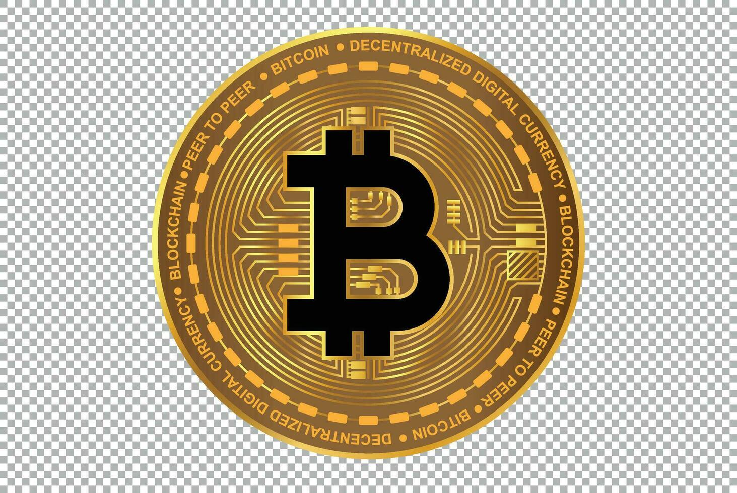 Bitcoin Cryptocurrency Vector. Bitcoin symbol isolated on grey background. Realistic Crypto Currency vector illustration. Bitcoin Gold vector