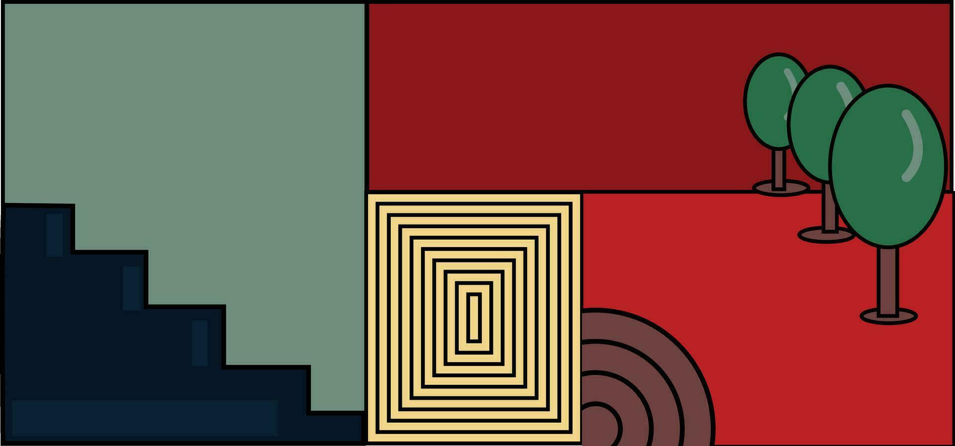 Abstract background with trees geometric shapes. background vector illustration.Web