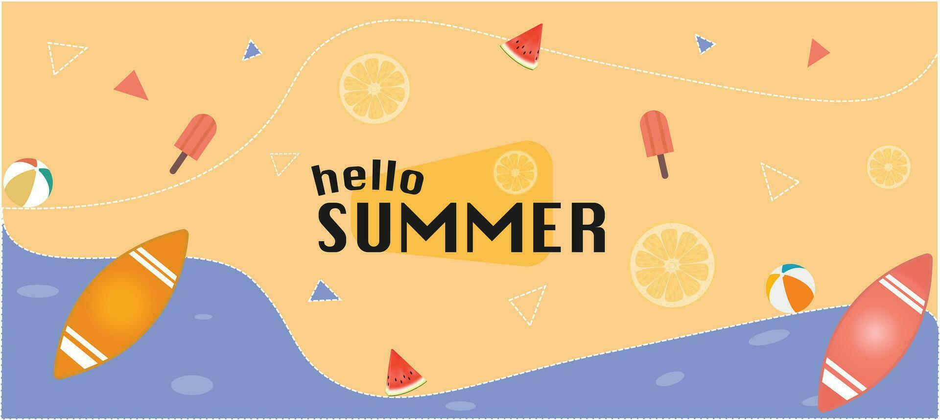 Yellow and blue Summer background layout design. vector