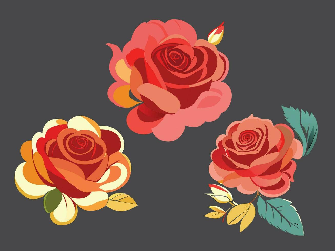 rose flower vector design