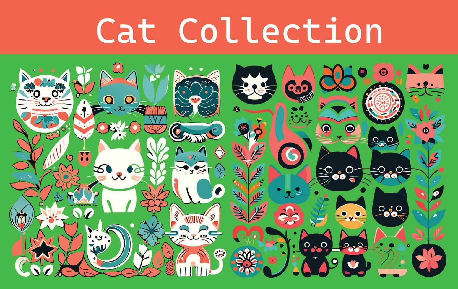 gato colección , vector diseño