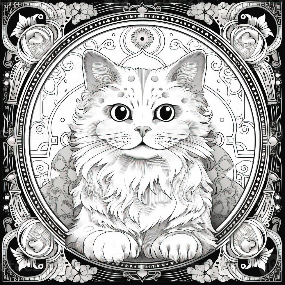 Cosmic Cat Coloring Page photo