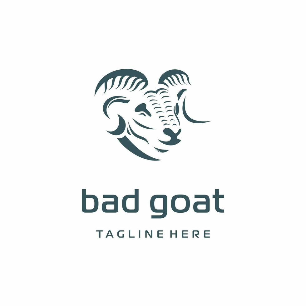 illustration of male goat head. vector logo design inspiration eps 10