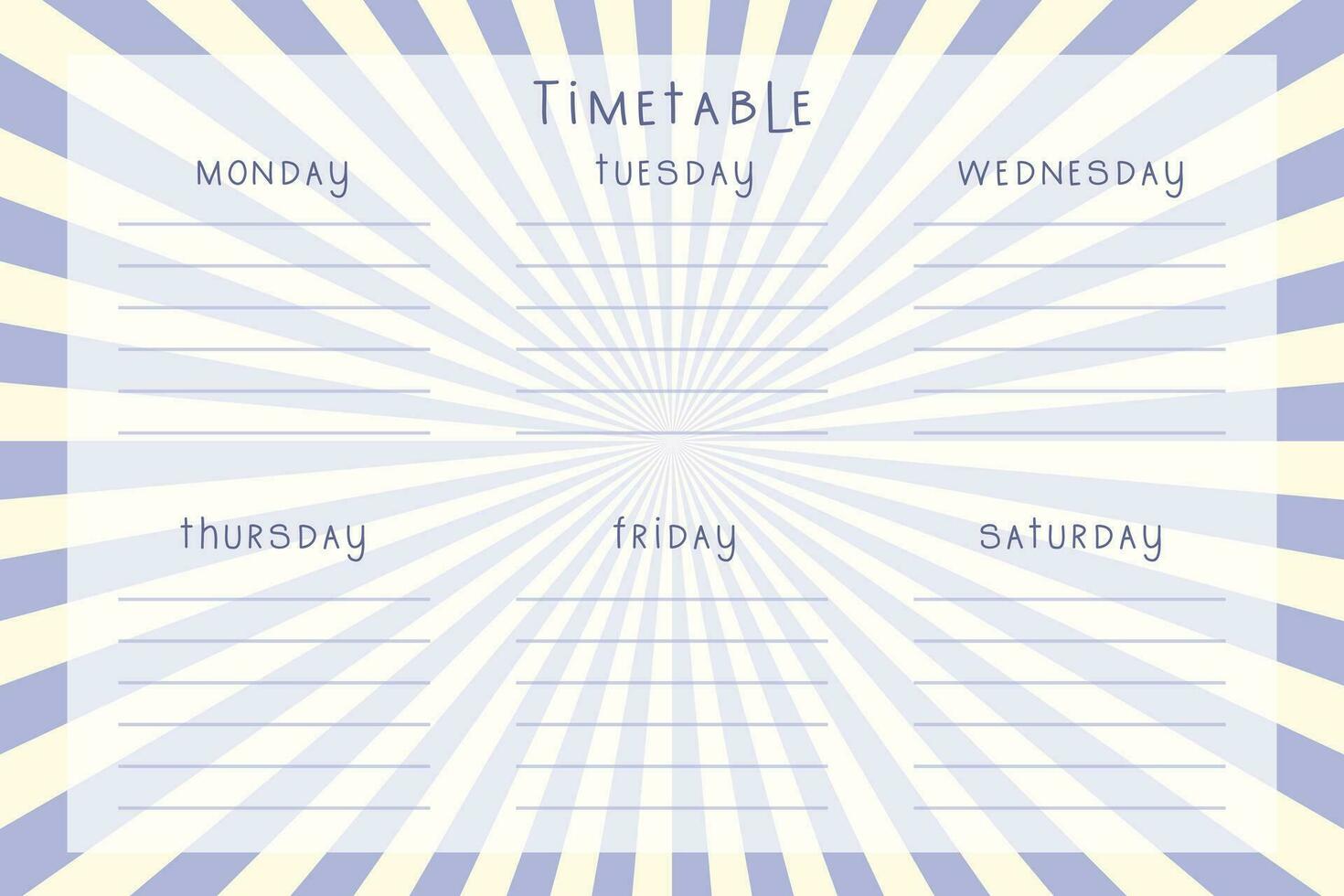 Timetable back to school vintage retro violet background with divergent beams, vintage circus ticket. vector