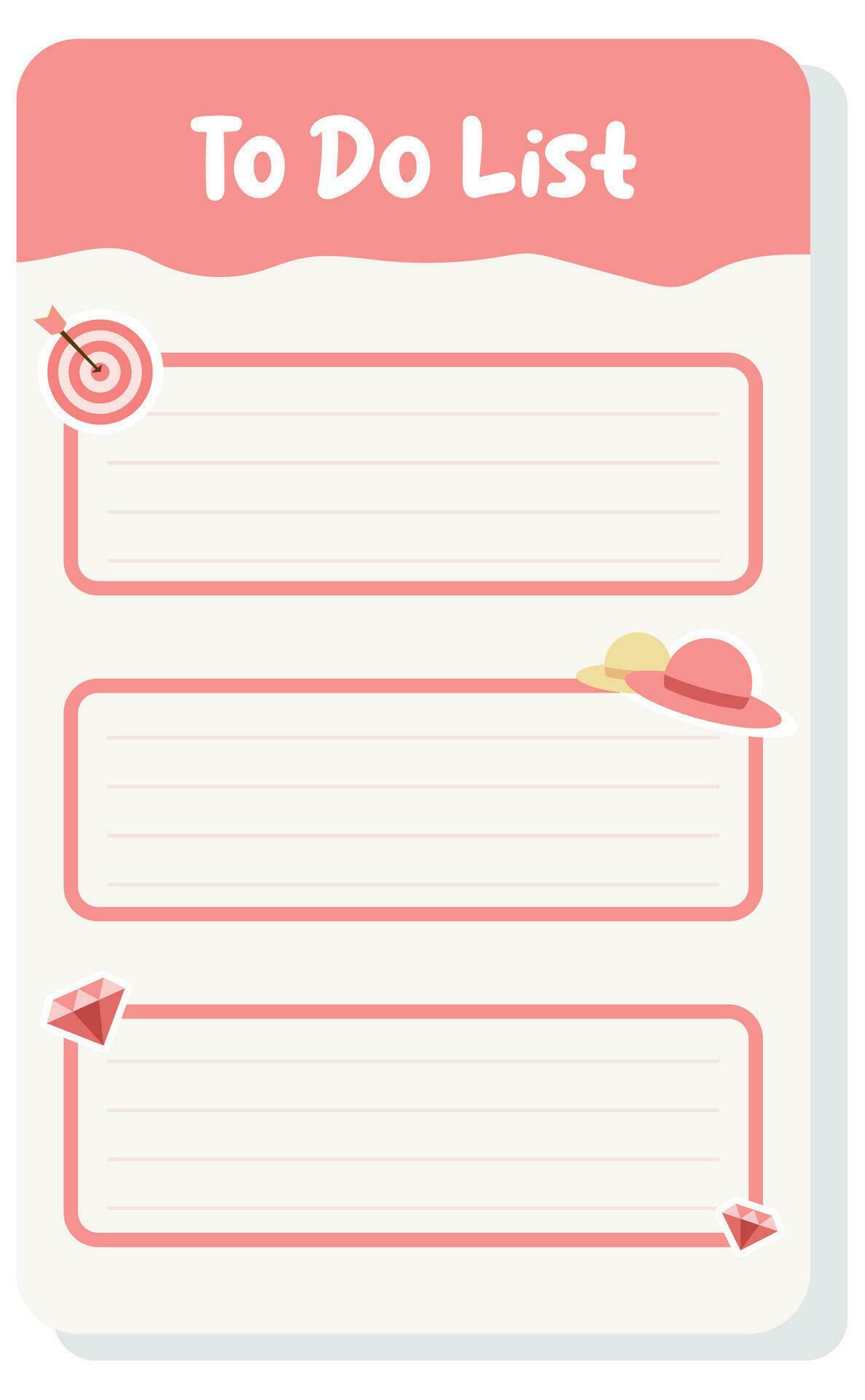 Set of planners and to do list with home interior decor illustrations