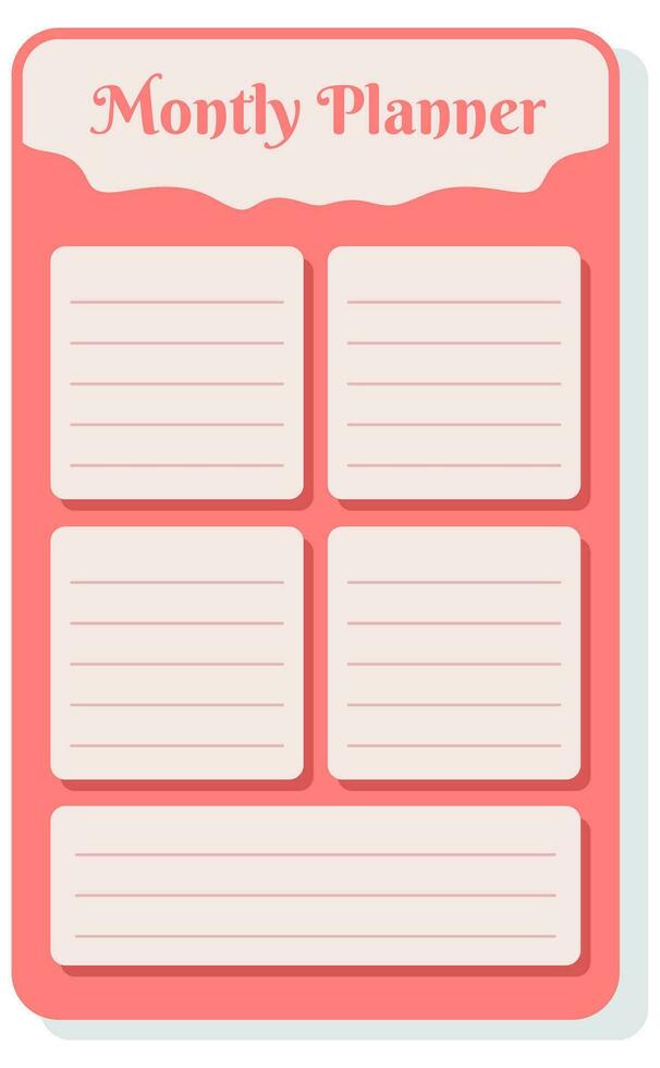 Set of planners and to do list with home interior decor illustrations. Template for agenda, schedule, planners, checklists, notebooks, cards and other stationery. vector