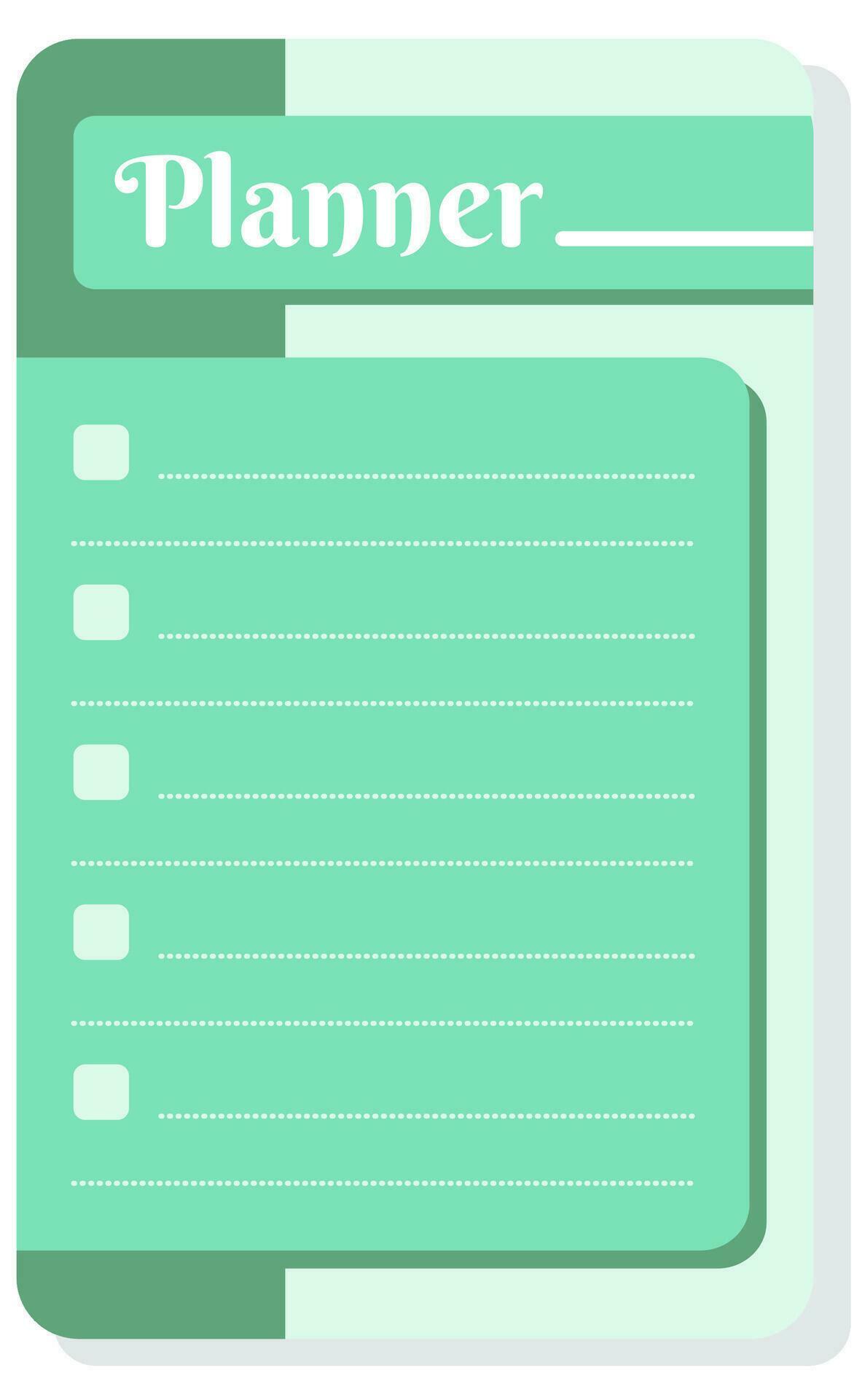 Set of planners and to do list with home interior decor illustrations