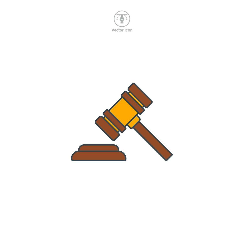 Gavel icon symbol vector illustration isolated on white background