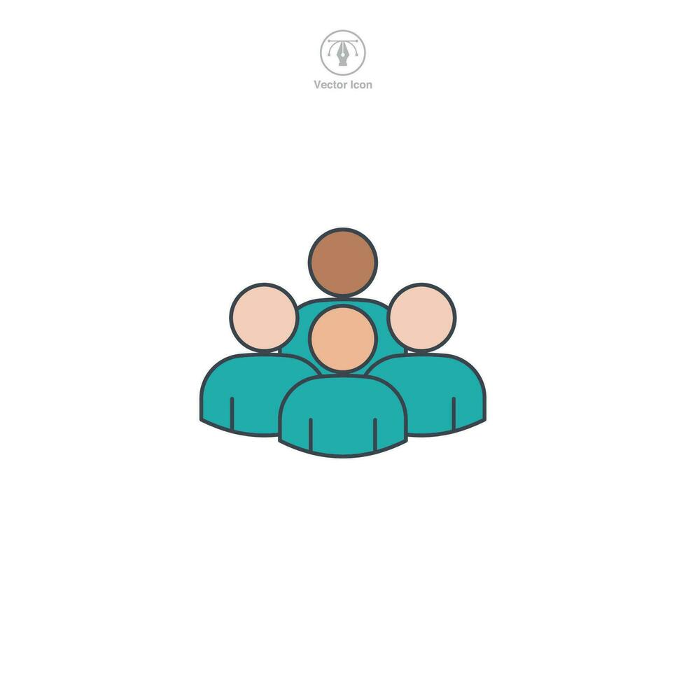 Group of People icon symbol vector illustration isolated on white background
