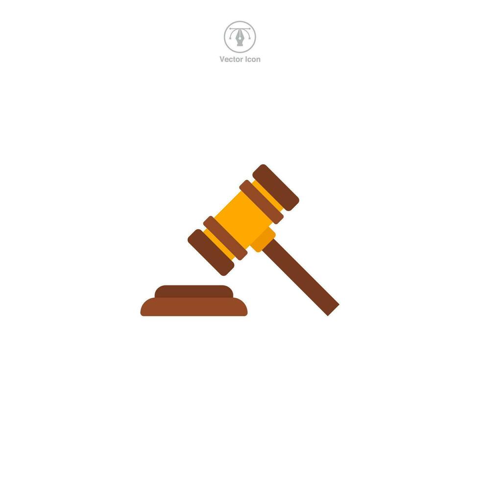 Gavel icon symbol vector illustration isolated on white background