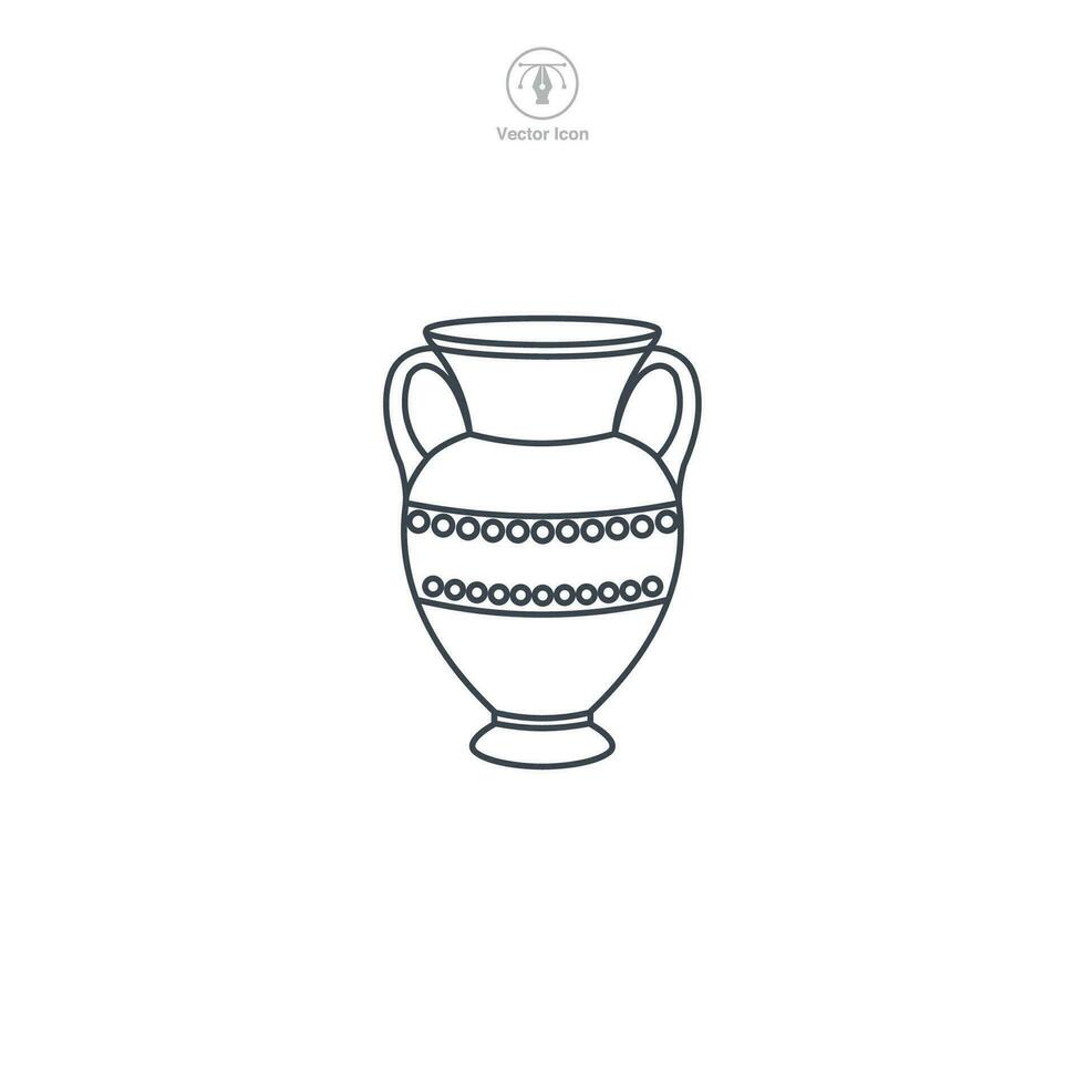 Antique vase icon symbol vector illustration isolated on white background