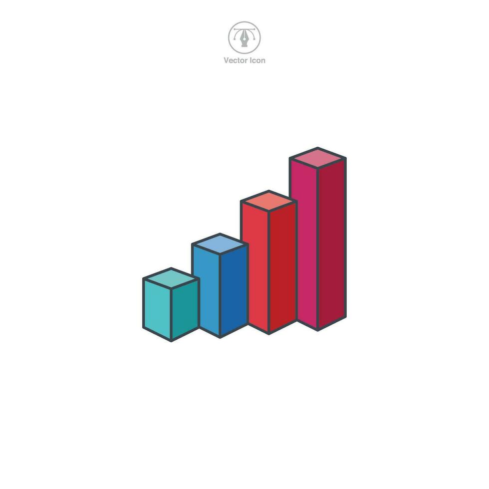 Bar chart icon symbol vector illustration isolated on white background