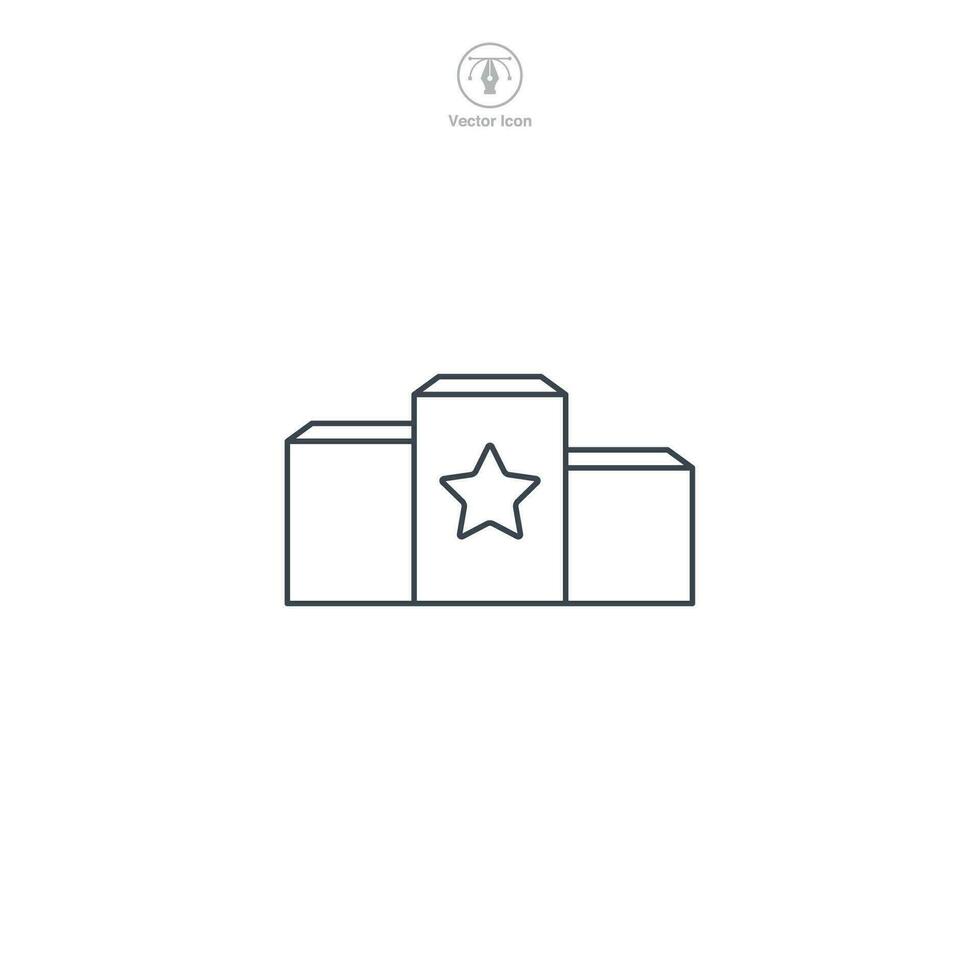 Winner Podium icon symbol vector illustration isolated on white background