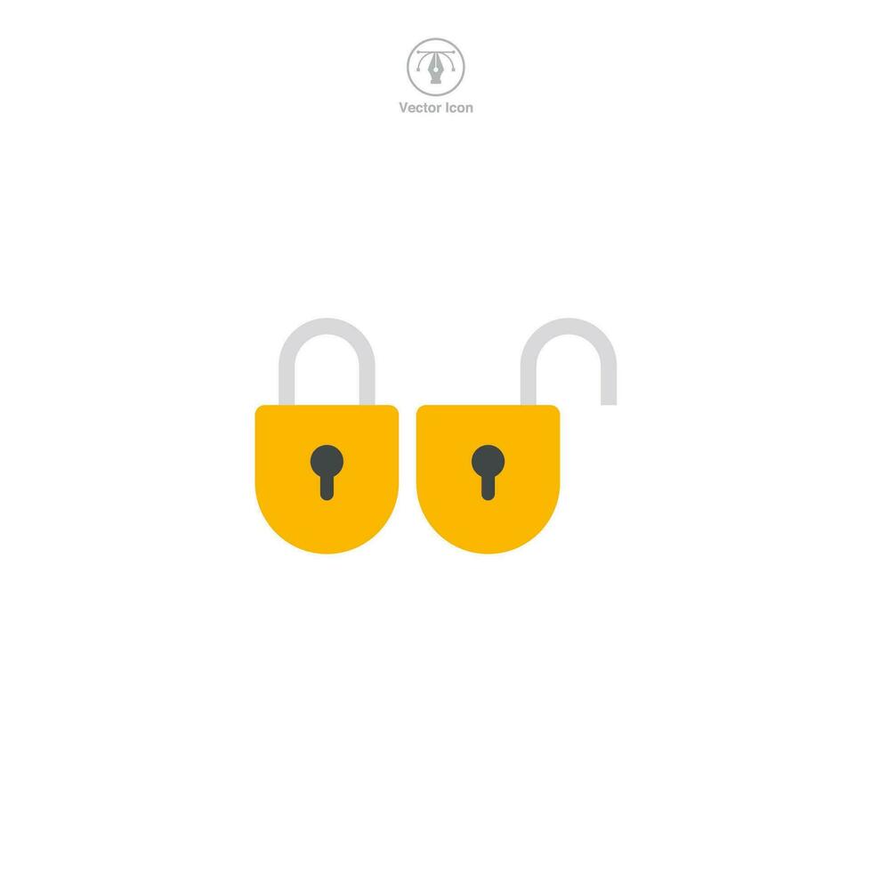 padlock icon symbol vector illustration isolated on white background