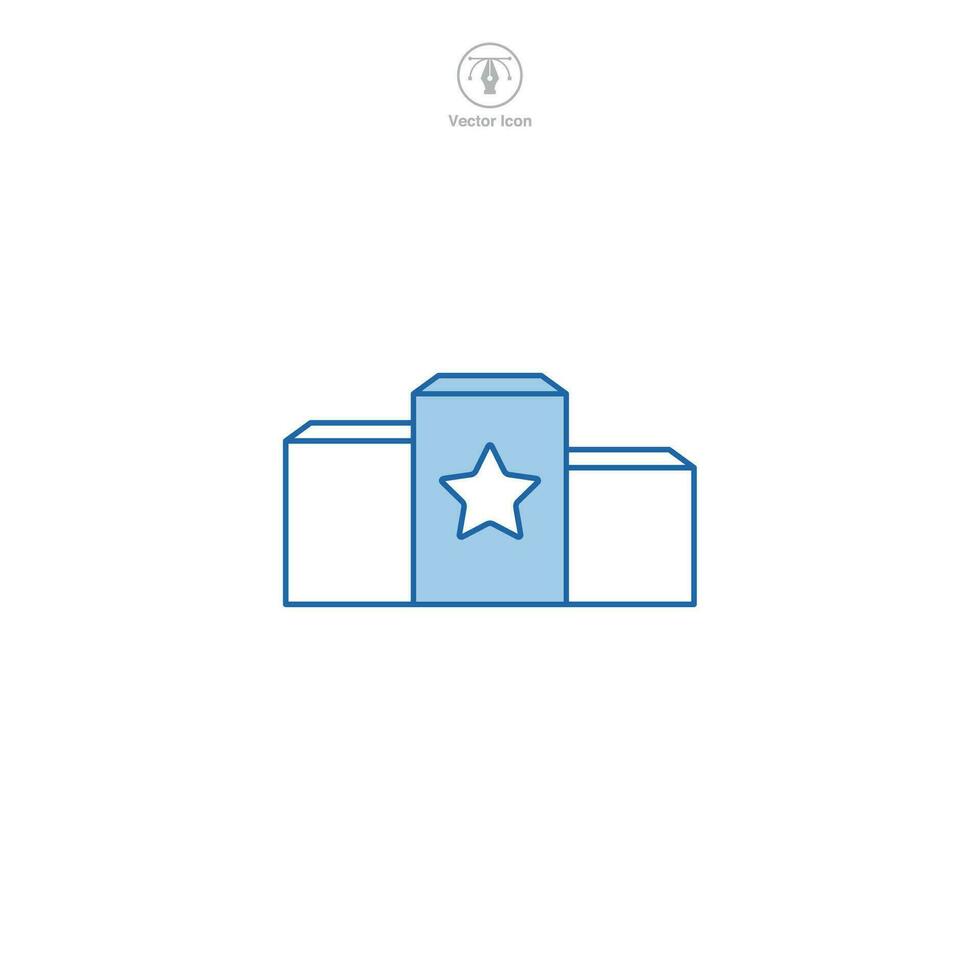 Winner Podium icon symbol vector illustration isolated on white background