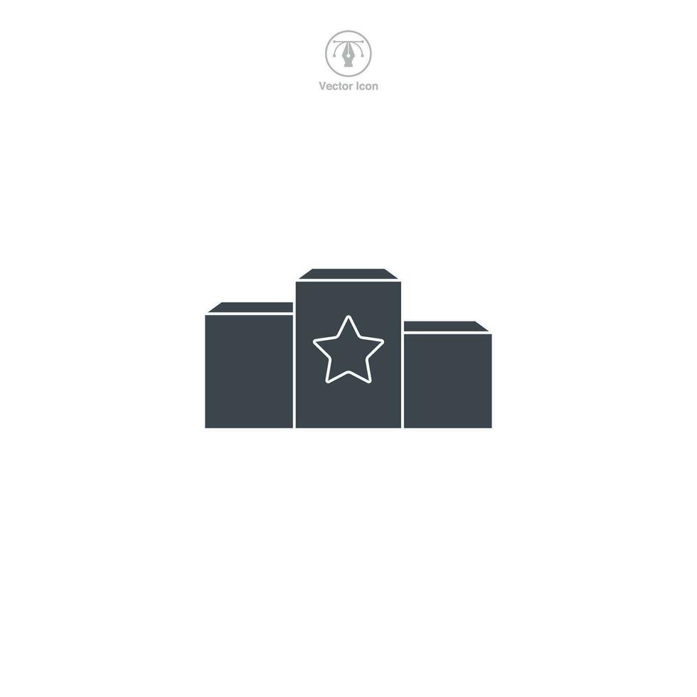 Winner Podium icon symbol vector illustration isolated on white background