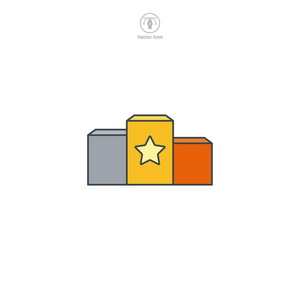 Winner Podium icon symbol vector illustration isolated on white background