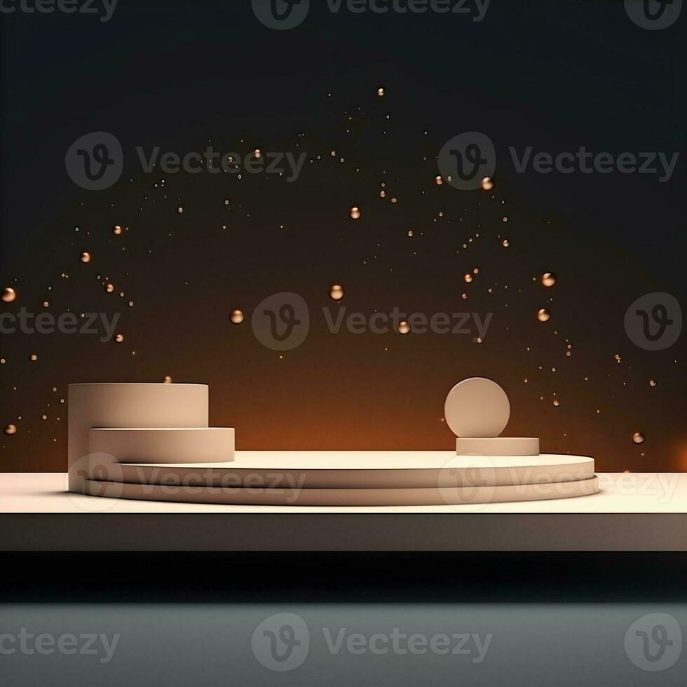 Beautiful 3d Empty podium mockup, Realistic podium render for product ,Generative AI photo