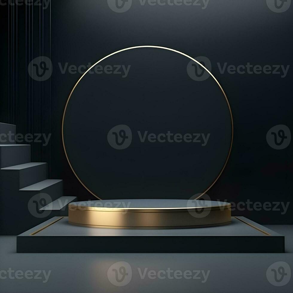 Beautiful 3d Empty podium mockup, Realistic podium render for product ,Generative AI photo