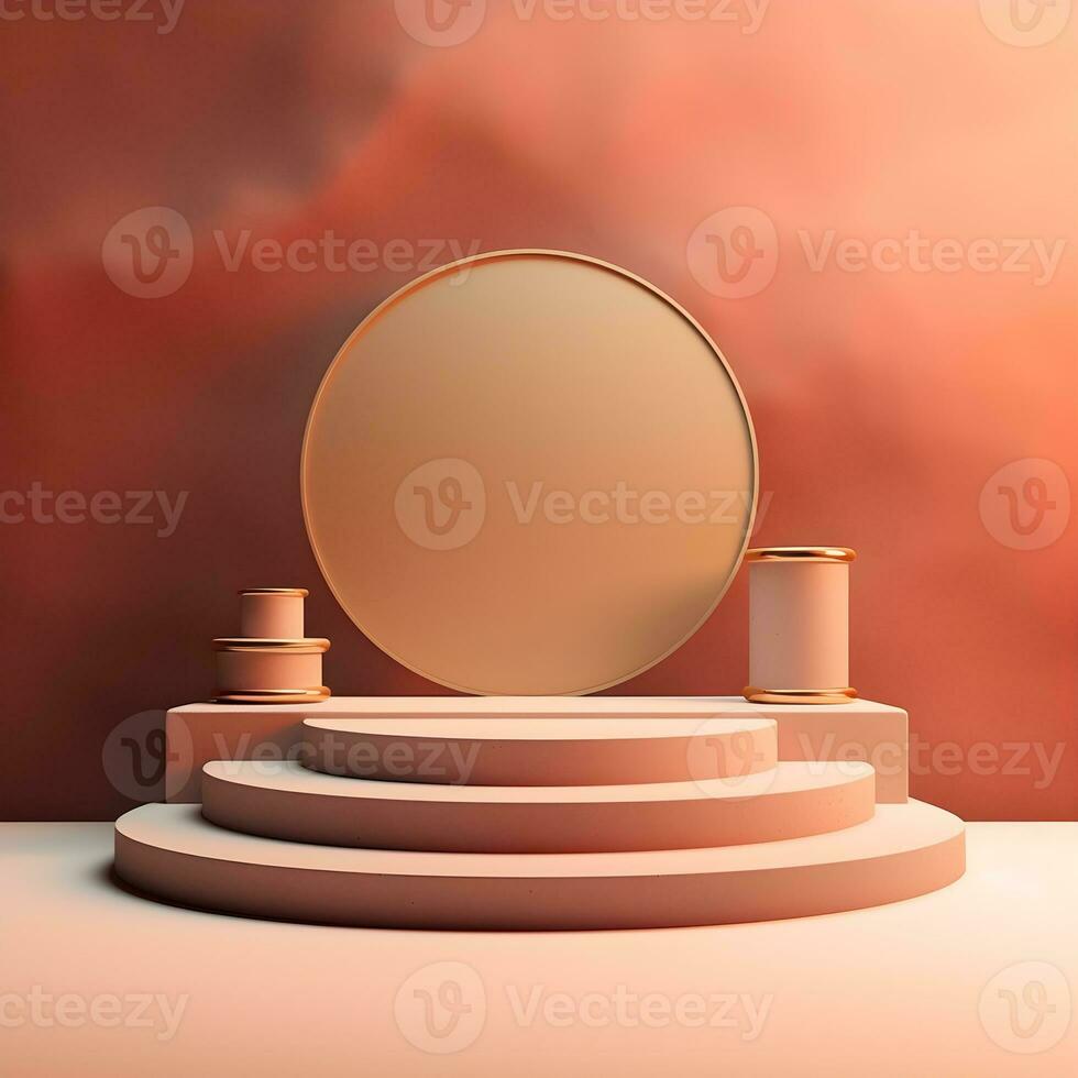 Beautiful 3d Empty podium mockup, Realistic podium render for product ,Generative AI photo