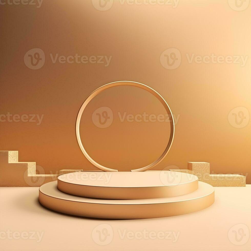Beautiful 3d Empty podium mockup, Realistic podium render for product ,Generative AI photo