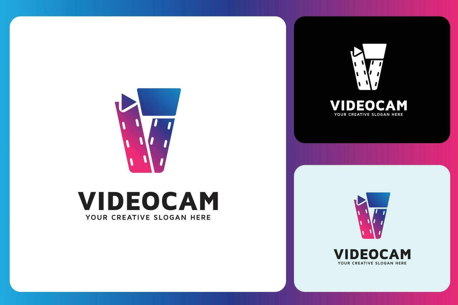 V Video Camera Film Logo Design Template vector
