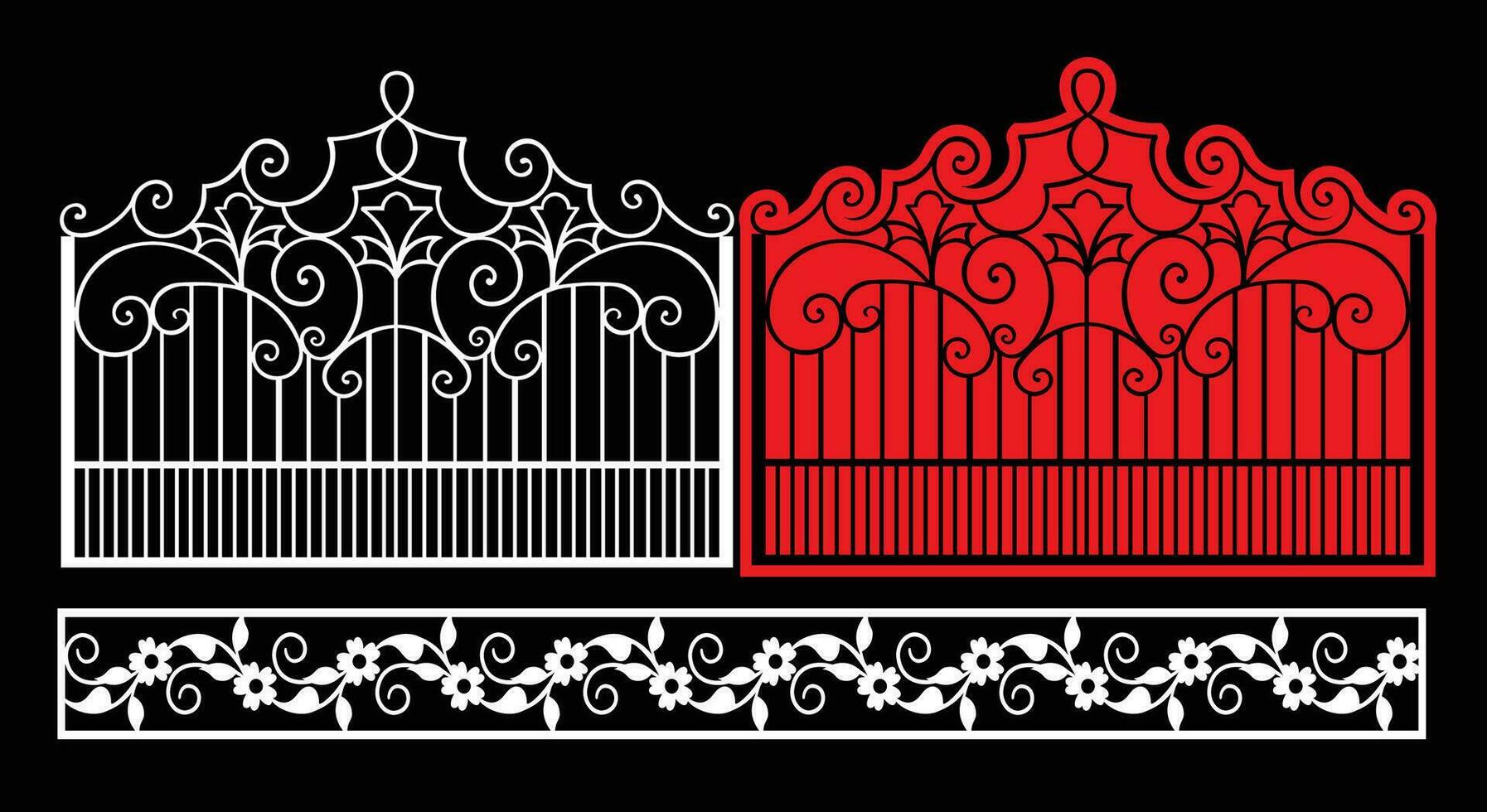 Decorative wall panels set Jali design CNC pattern, laser cutting pattern, router CNCcutting. vector