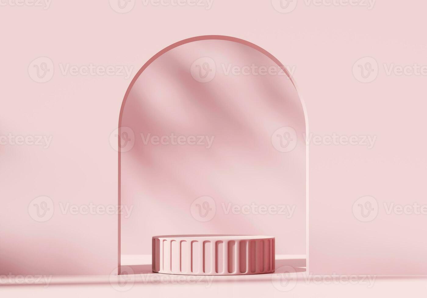 Abstract Minimal Pink Podium Platform For Product Display Showcase Presentation Advertising 3D Rendering photo