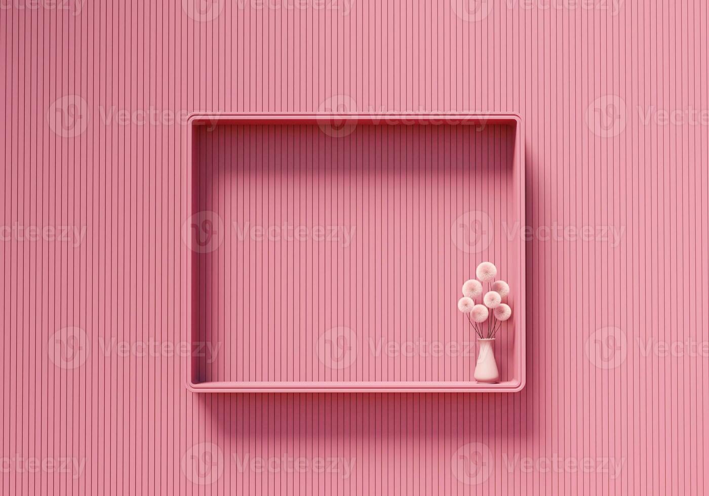 Abstract pink shelf showcase for product display 3d rendering background photo