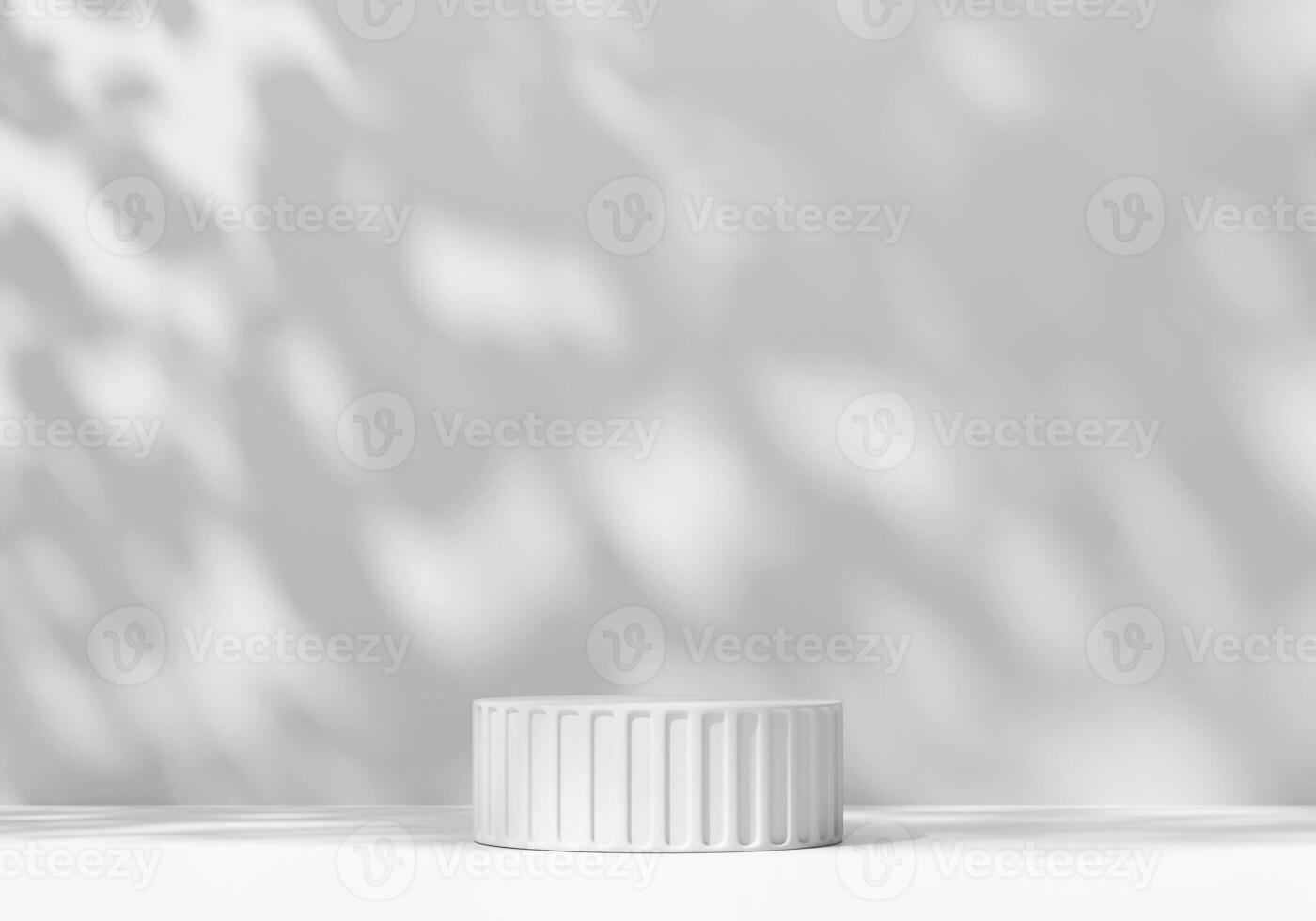 Abstract Minimal Modern White Podium Platform For Product Display Showcase 3D Rendering photo