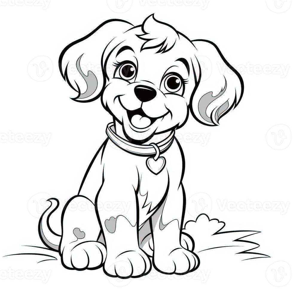 Cute Dog Puppy Coloring Pages photo