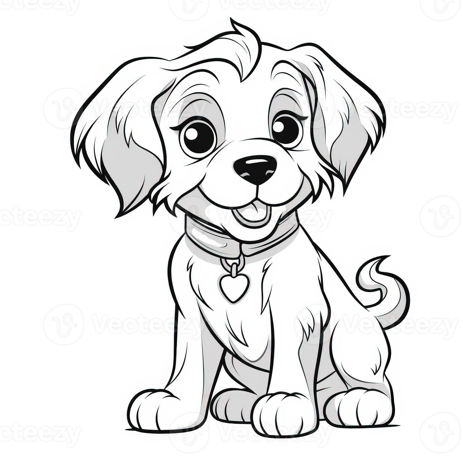 Cute Dog Puppy Coloring Pages 26713046 Stock Photo at Vecteezy