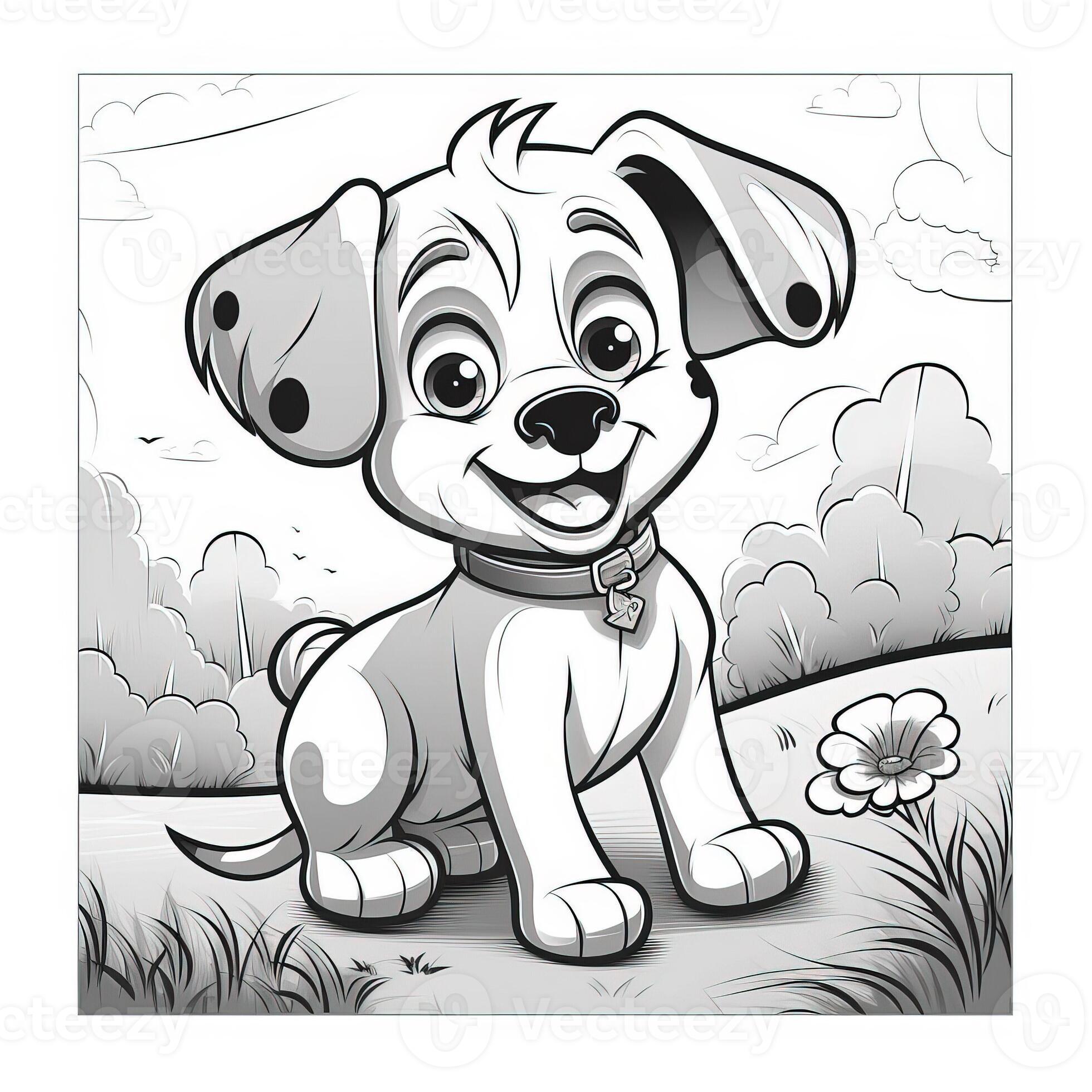 Cute Dog Puppy Coloring Pages 26713049 Stock Photo at Vecteezy