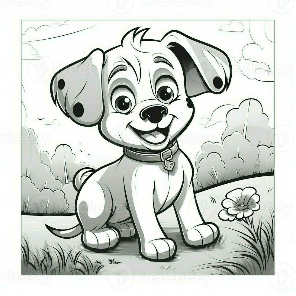 Cute Dog Puppy Coloring Pages photo