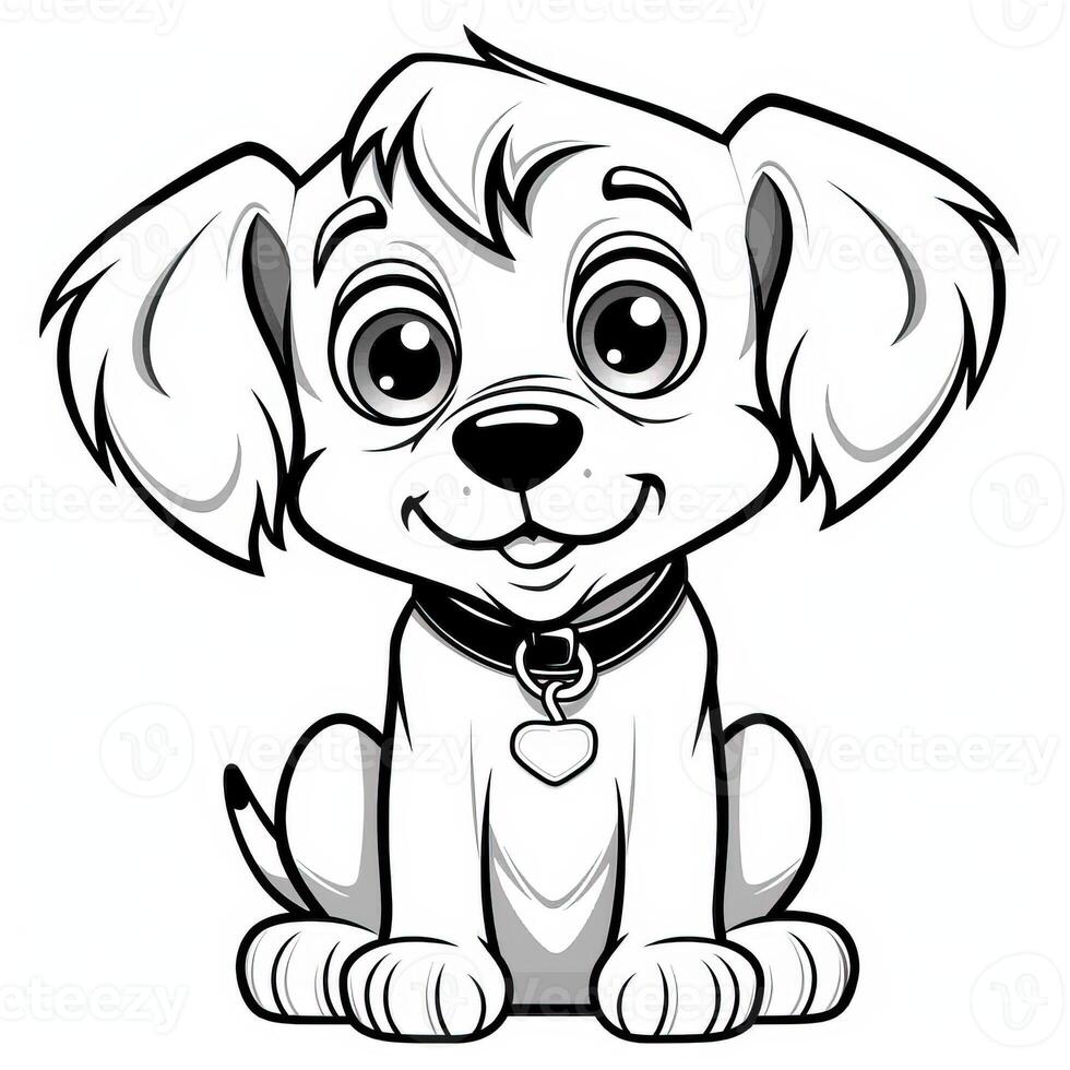 Cute Dog Puppy Coloring Pages 26713059 Stock Photo at Vecteezy