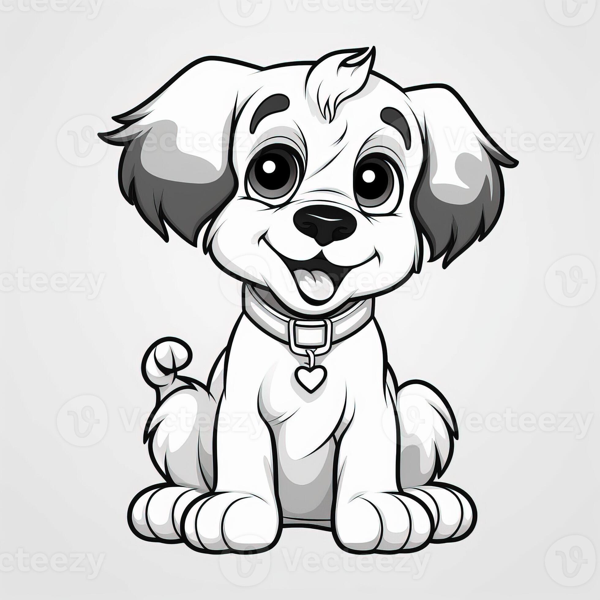 Cute Dog Puppy Coloring Pages 26713061 Stock Photo at Vecteezy