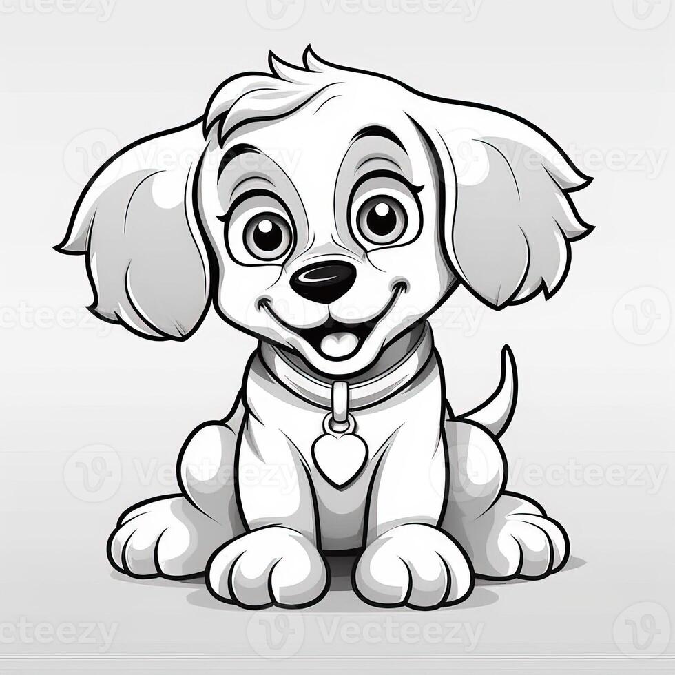 Cute Dog Puppy Coloring Pages photo