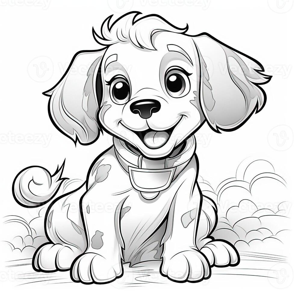 Cute Dog Puppy Coloring Pages photo