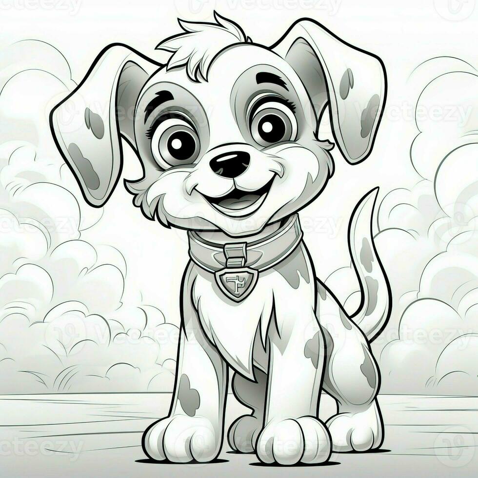 Cute Dog Puppy Coloring Pages photo