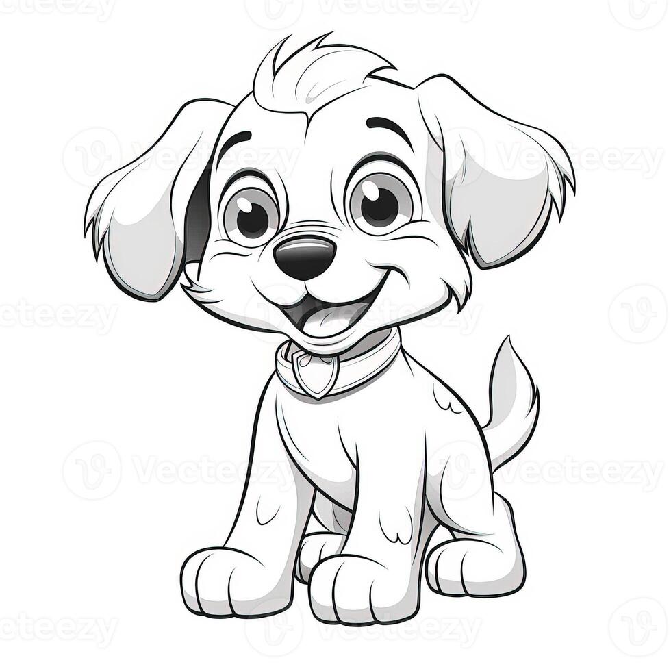 Cute Dog Puppy Coloring Pages 26713085 Stock Photo at Vecteezy