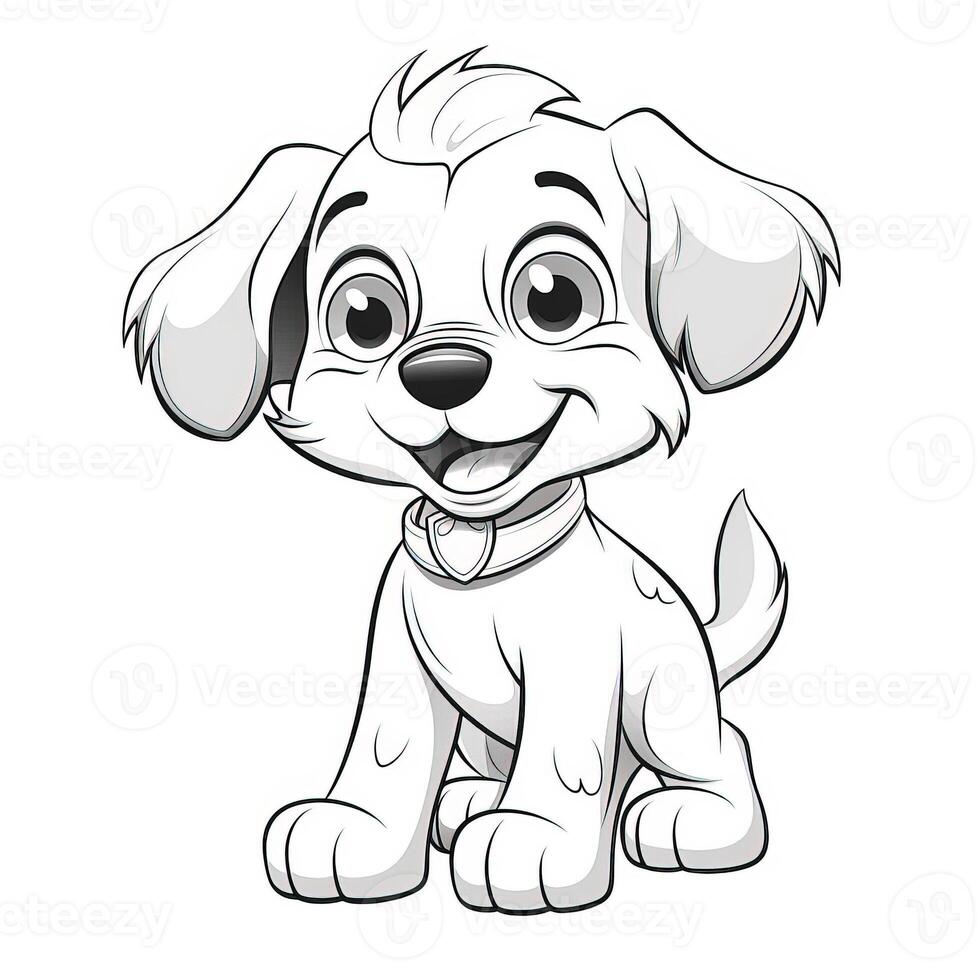 Cute Dog Puppy Coloring Pages photo