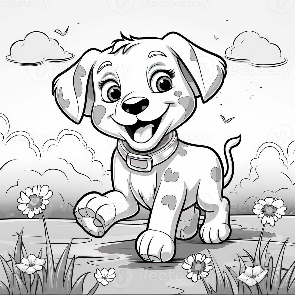 Cute Dog Puppy Coloring Pages photo