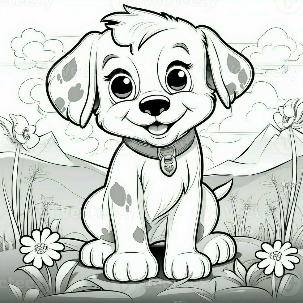 Cute Dog Puppy Coloring Pages photo