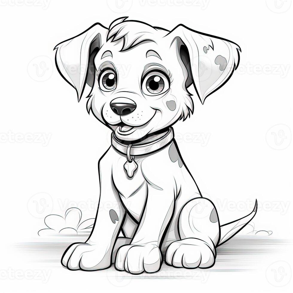 Cute Dog Puppy Coloring Pages 26713098 Stock Photo at Vecteezy