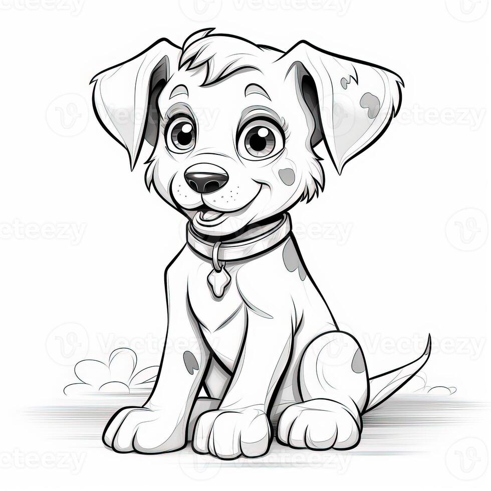 Cute Dog Puppy Coloring Pages photo