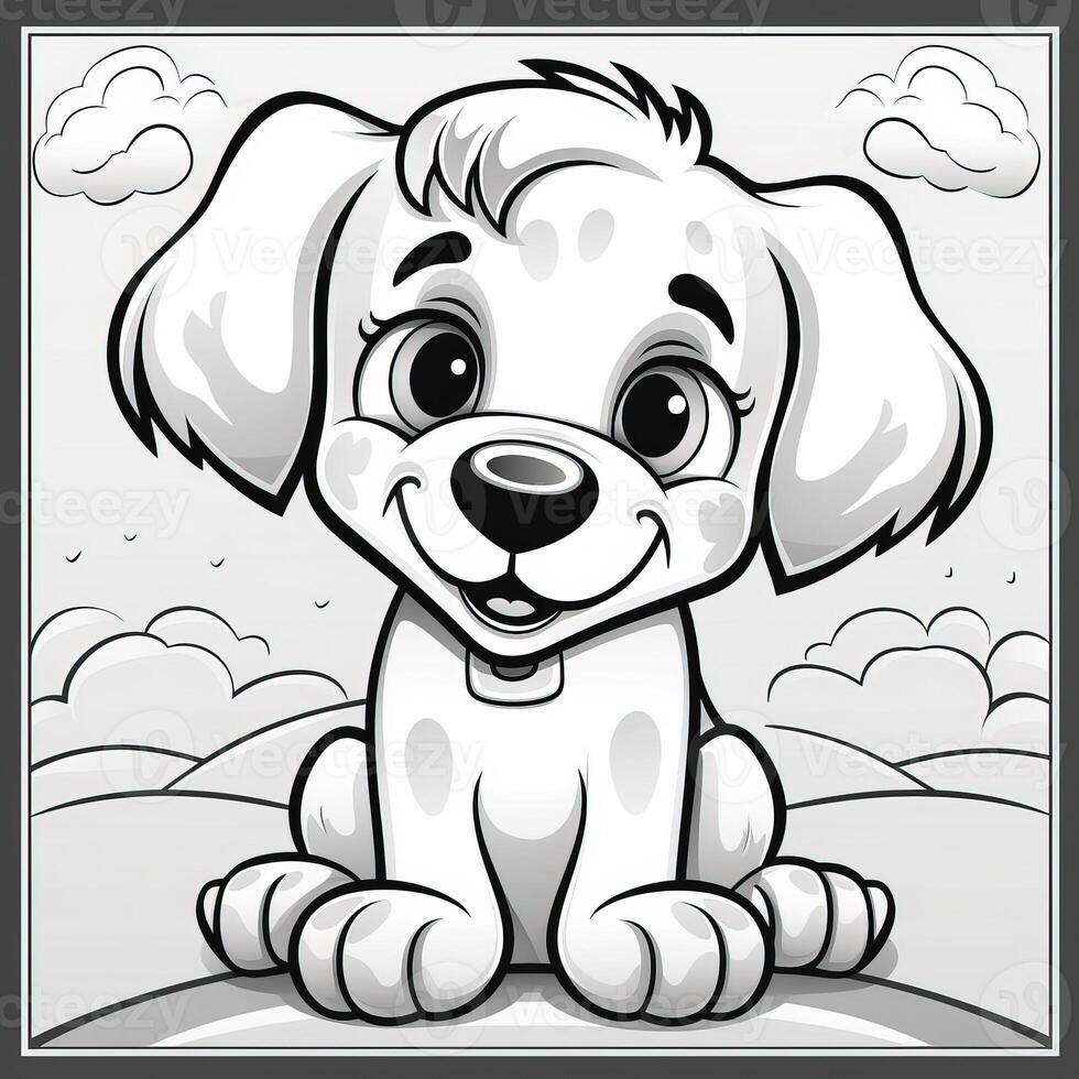 Cute Dog Puppy Coloring Pages photo