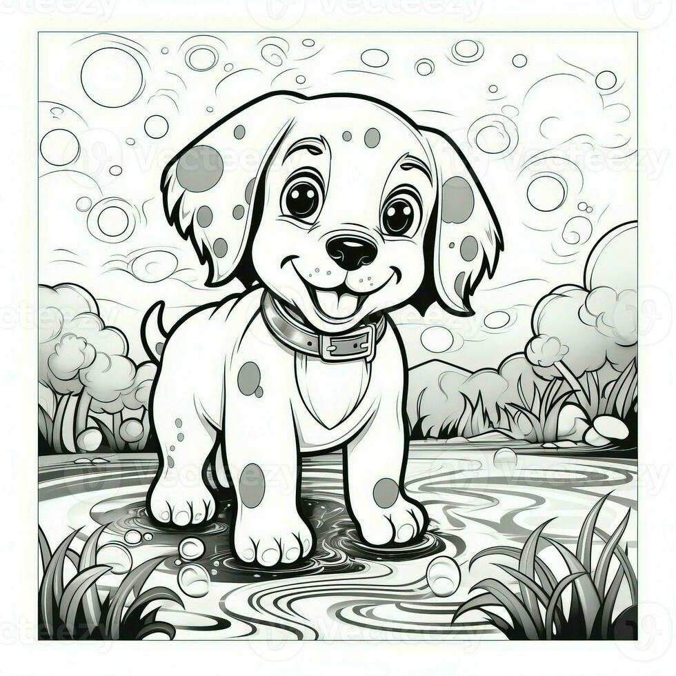 Cute Dog Puppy Coloring Pages photo