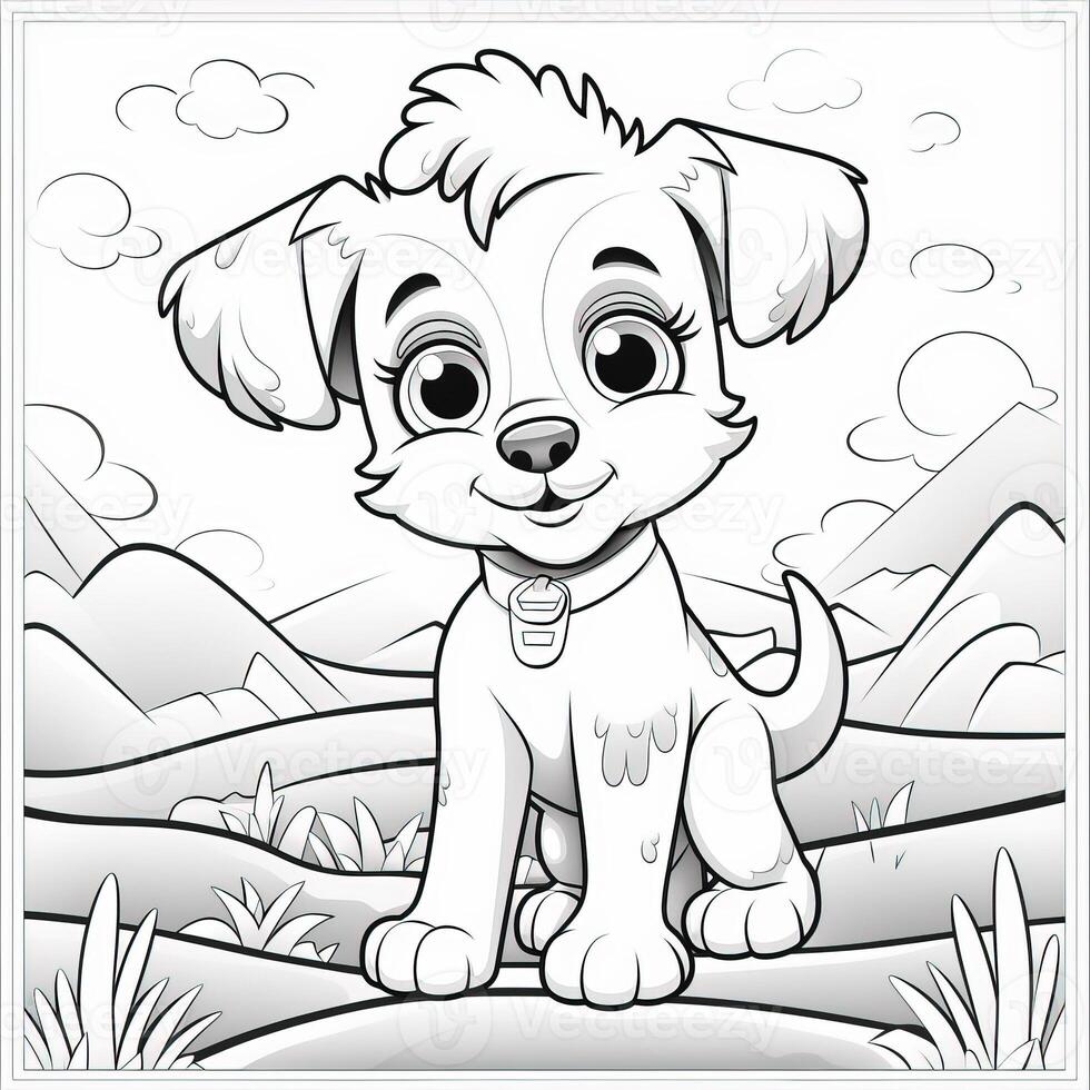 Cute Dog Puppy Coloring Pages photo